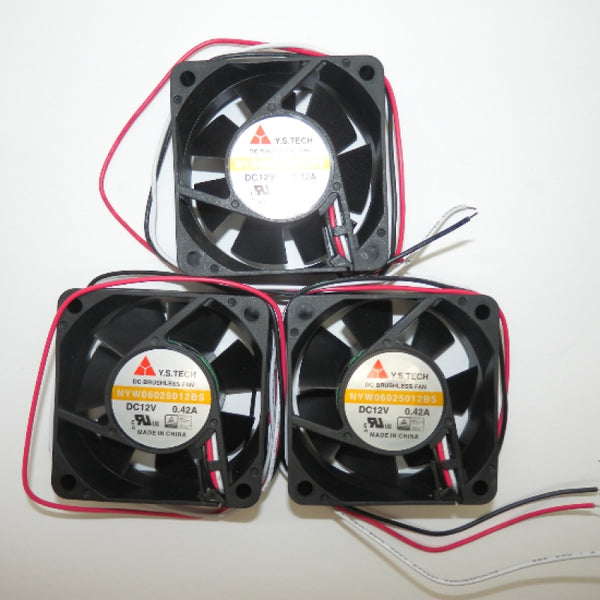 Pack of 3 Y.S Tech 12V 0.42A 2.4 x 2.4 x 1.0 in Cooling Fan NYW06025012BS