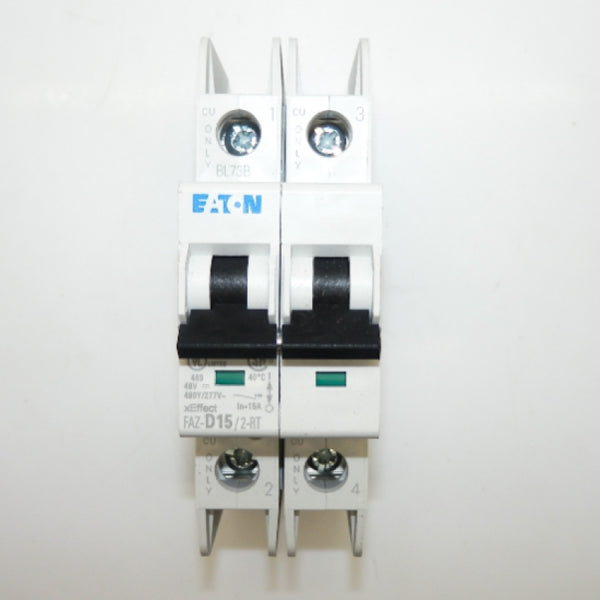 Eaton 15A 2-Pole Industrial Miniature Circuit Breaker FAZ-D15/2-RT