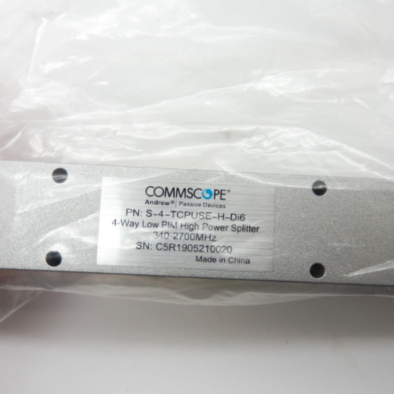 Commscope 340-2700 MHz 4-Way Low PIM High Power Splitter S-4-TCPUSE-H-DI6