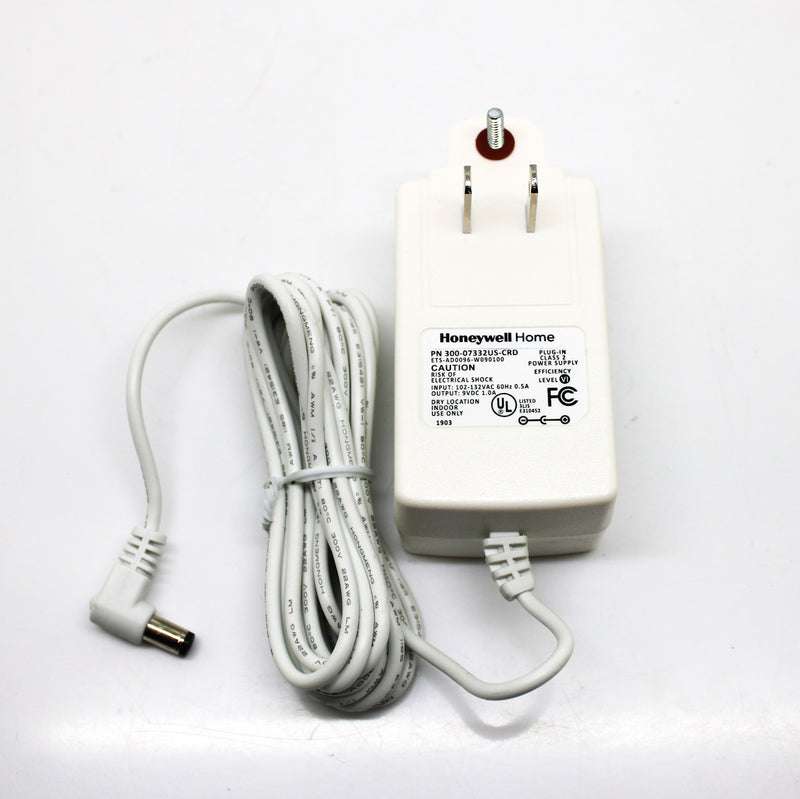 Honeywell Home 9VDC 1.0A Class 2 Power Supply 300-07332US-CRD ETS-AD0096-W090100