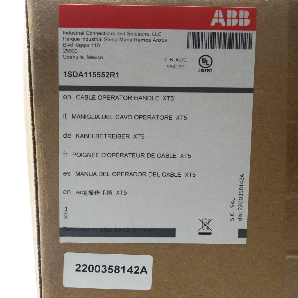ABB 1SDA115552R1 6-Inch XT1-XT6 Flange Mounted Handle for Circuit