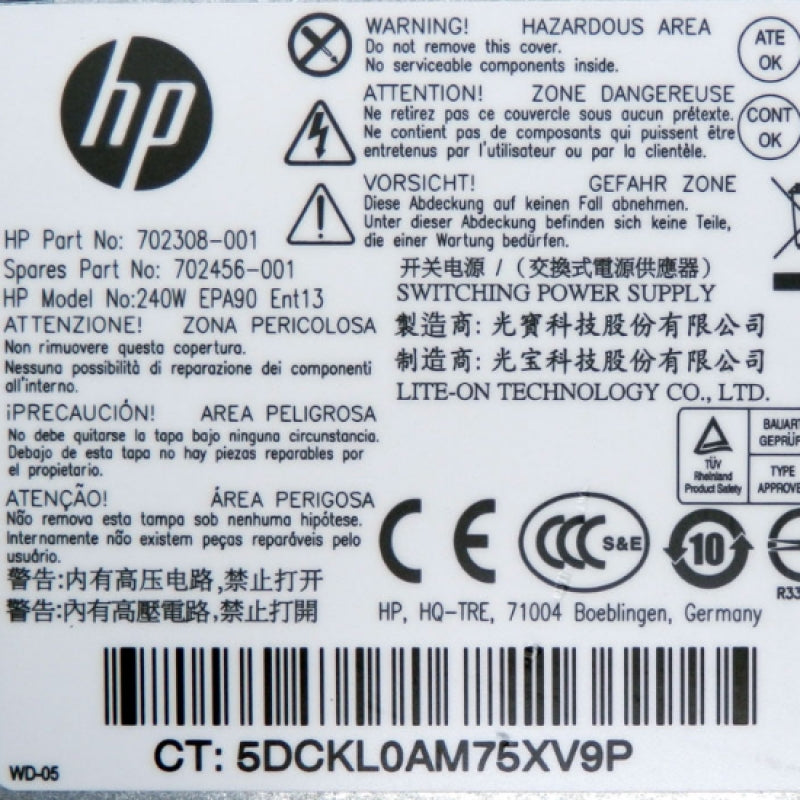 HP 702456-001 240W Power Supply for HP ProDesk 600 G1 702308-001