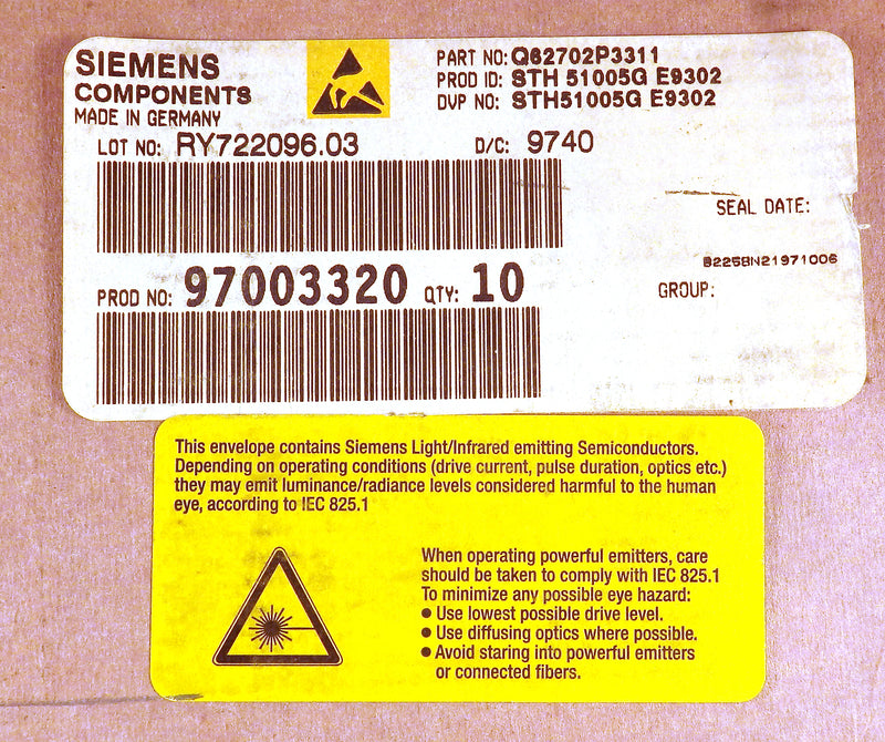 Siemens 10 Pack 1300 nm Laser in Coaxial Package with SM-Pigtail with FC connector with Flange STH51