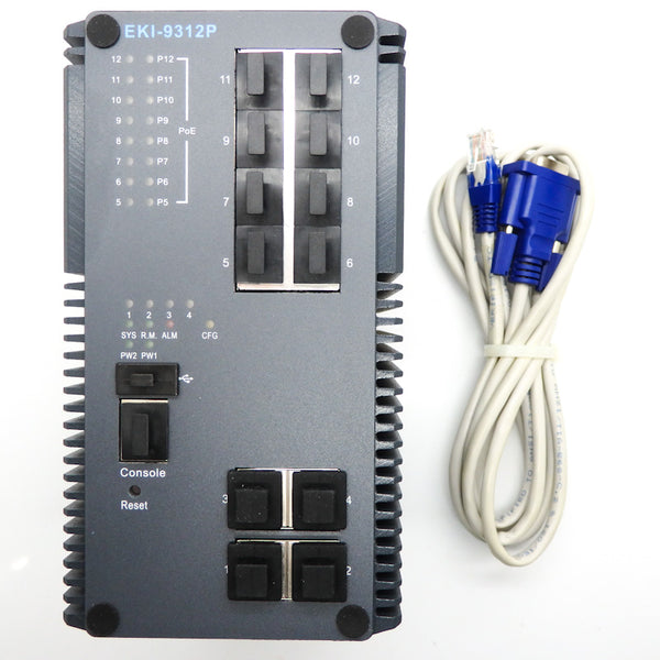 Advantech 8-Port 48VDC PoE / GbE Managed Ethernet Switch EKI-9312-P0ID42E
