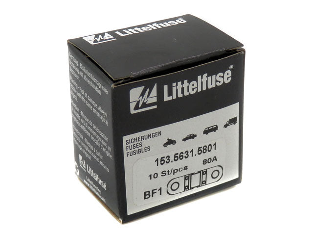 10 Pack of Littelfuse 32V 80A BF1 Automotive Fuses 153.5631.5801