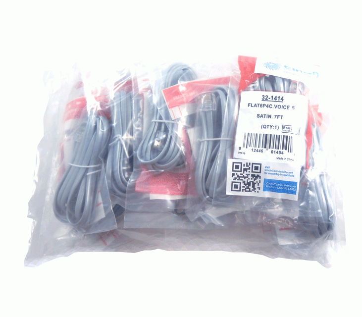 Cinch Telephone 2.13m Male RJ11 to Male RJ11 Extension Cable 32-1414