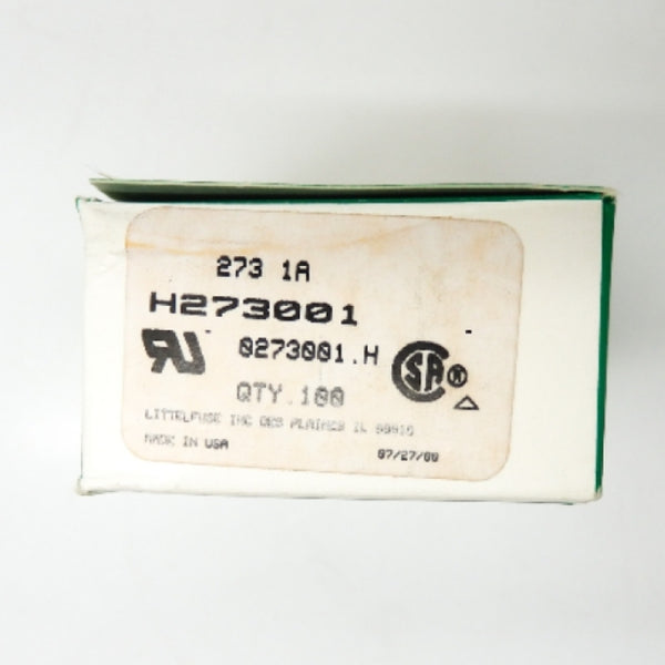 Pack of 100 125V 1A LittelFuse Subminiature Plug-In Fuses H273007 0273001.H
