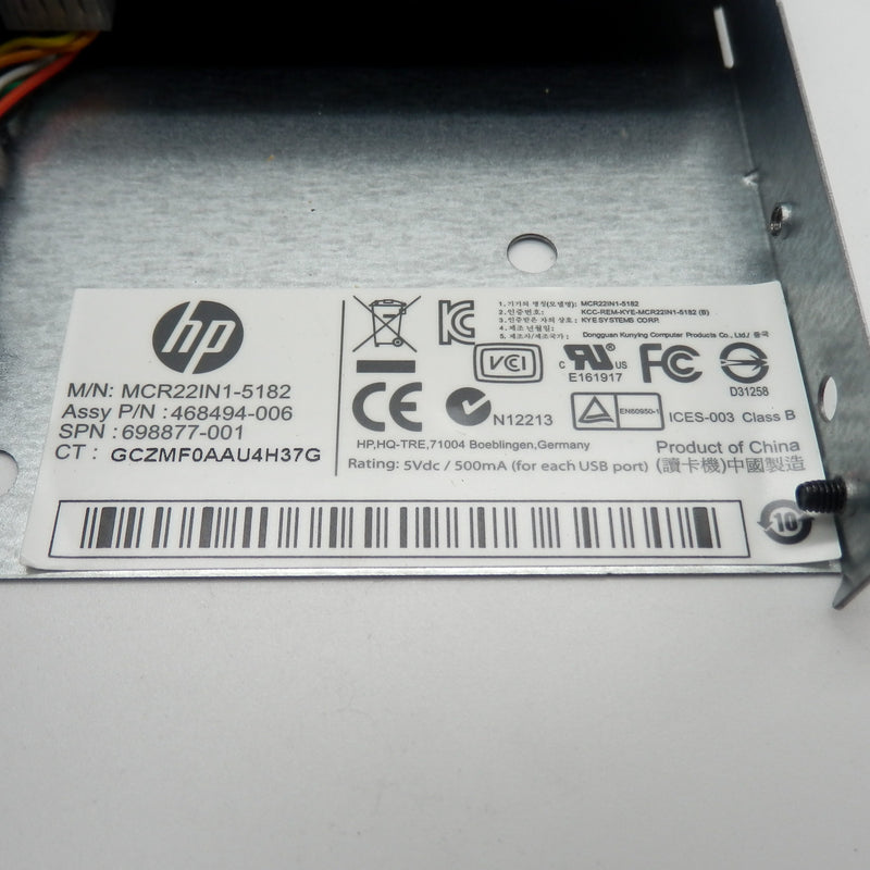HP 698877-001 USB 2.0 3.5" Media Card Reader 468494-006