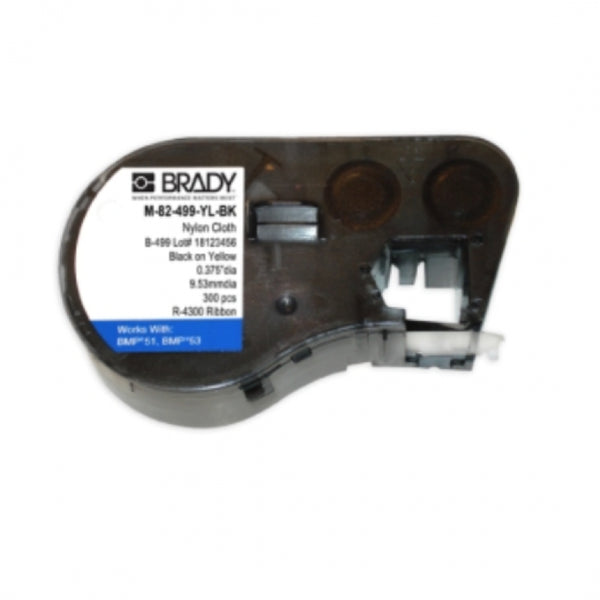 Brady BMP51 / BMP53 Label Maker Cartridge 0.375" Black on Yellow M-82-499-YL-BK