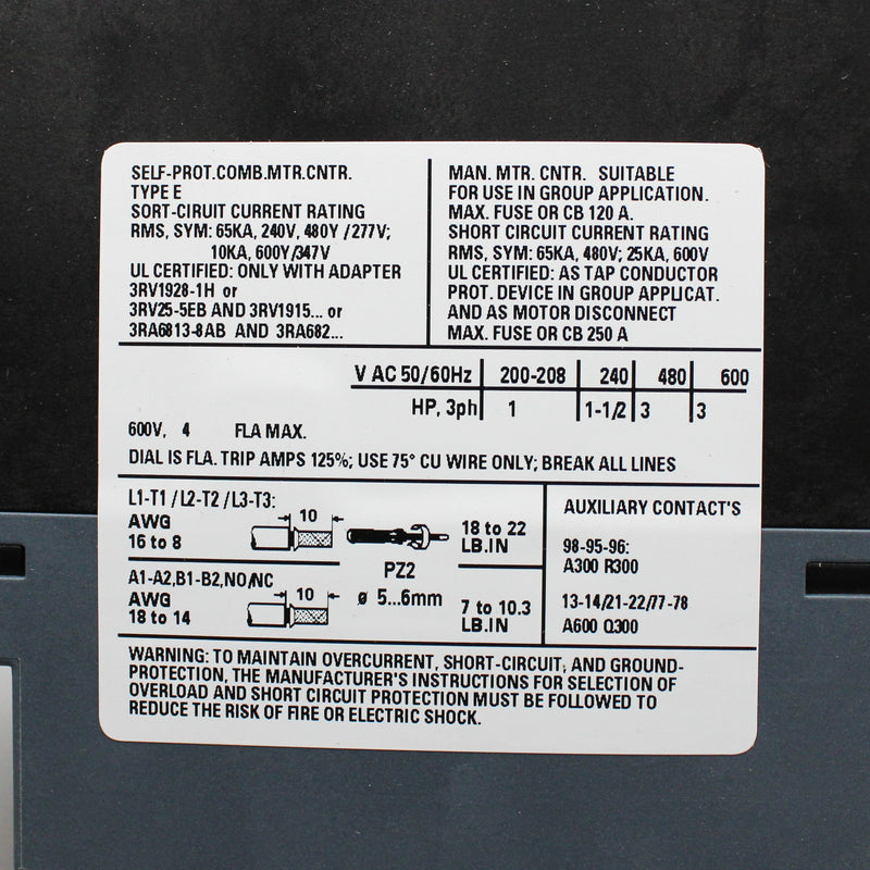 Siemens 110-240V 1-4A Reversing Compact Starter 3RA6250-1CP32