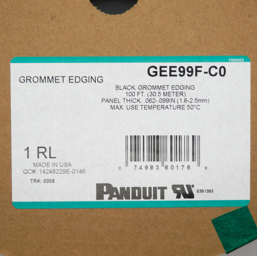Ge85 Panduit 100ft Black Grommet Edging GEE99F-C0 – Primelec