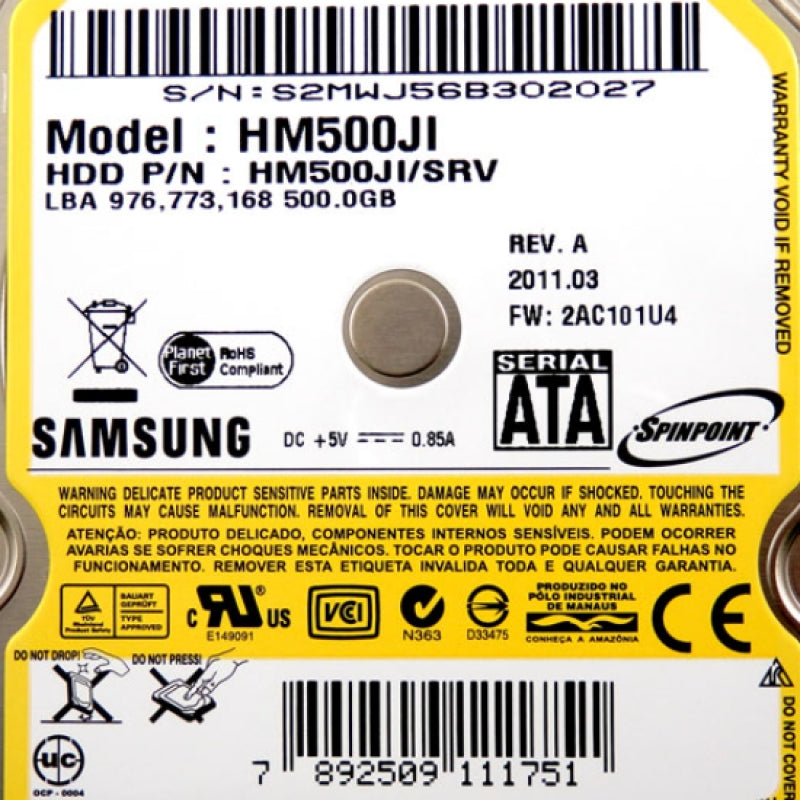 Samsung SpinPoint M7 5400RPM SATA 500GB Laptop Hard Drive HM500JI/SRV