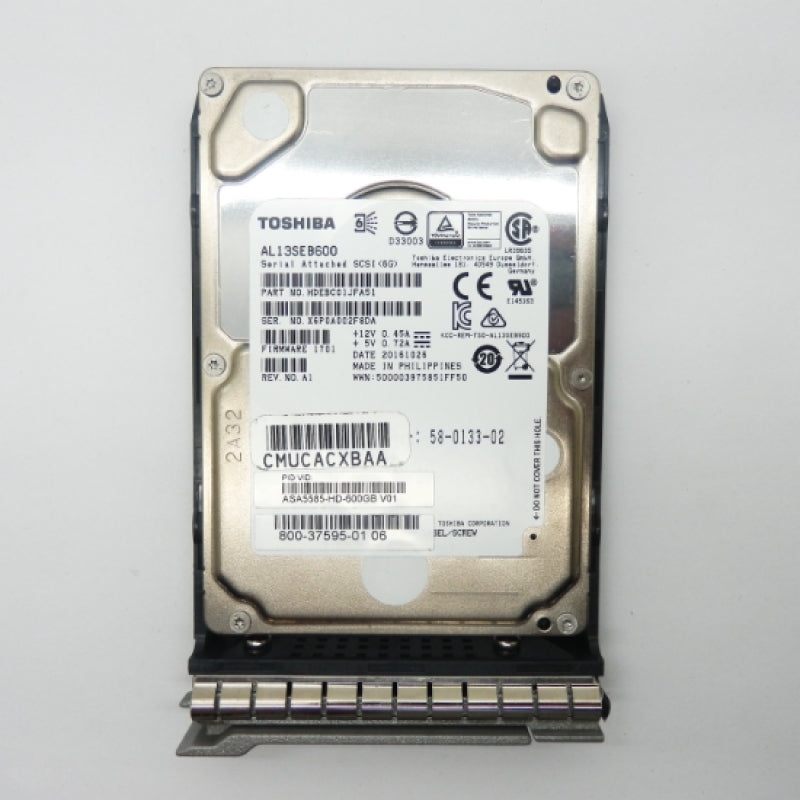 Toshiba 600GB 10.5K SAS 6Gb/s 2.5" HDD Hard Drive AL13SEB600 HDEBC01NAA51