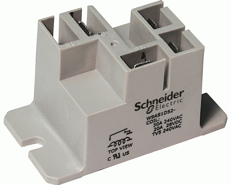 Schneider Electric Electromechanical 12VDC 144Ohm 30A  Power Relay W9AS1D52-12