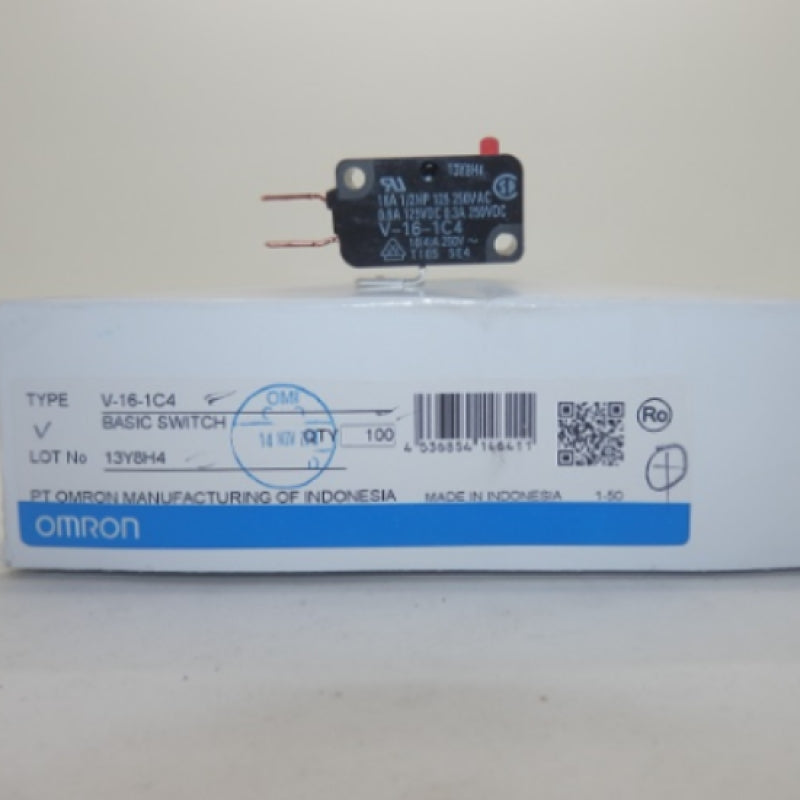 Omron 16A 250V Miniature Pin Plunger Microswitch V-16-1C4