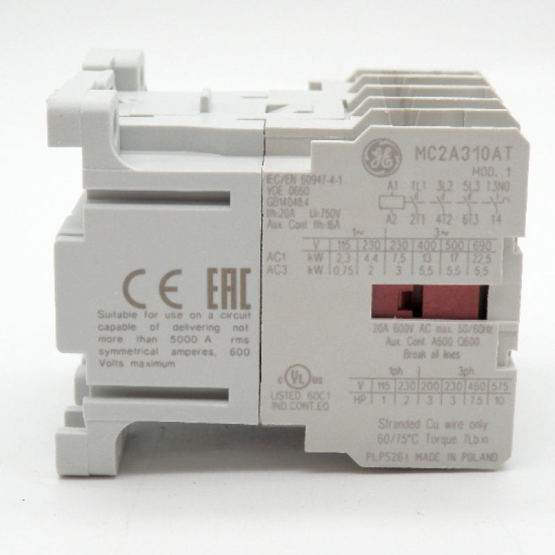 GE M Series 3-Pole 12A 110V IEC Contactor MC2A310AT3