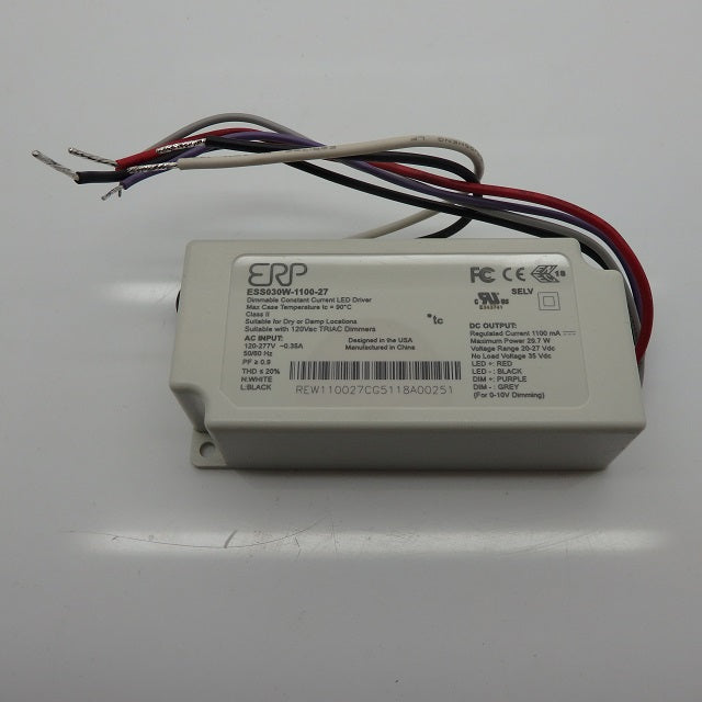 ERP 29.7W Single 6-Pin Dimmable Constant Current LED Driver ESS030W-1100-27