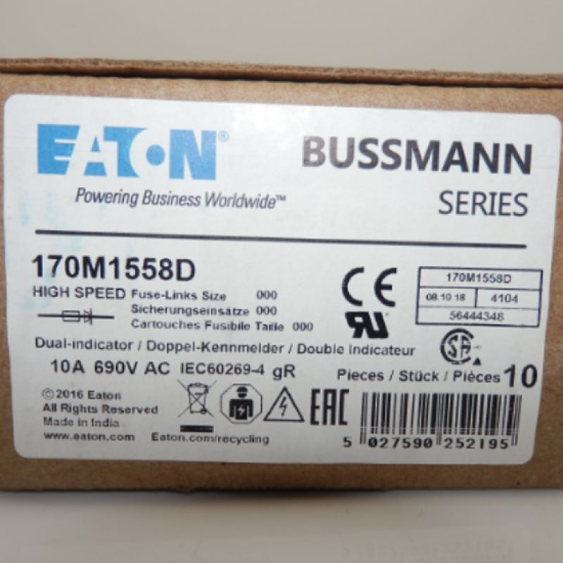 Eaton Bussmann Series 10A 690V Fuse 170M1558D