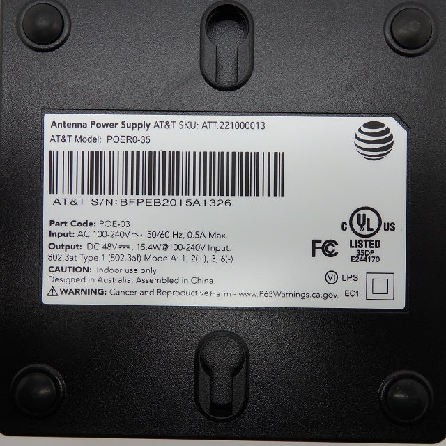 AT&T Power Supply SKU: ATT.221000013 Model: POER0-35 Code: POE-03