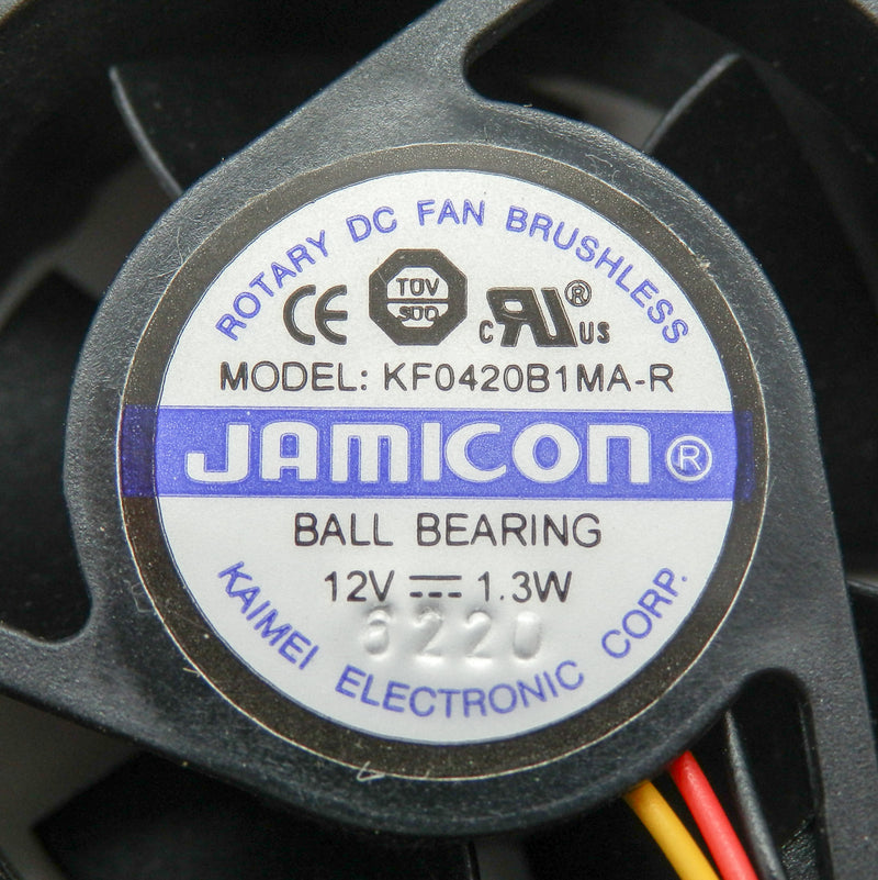 Jamicon 12VDC 1.3W 40x40x20mm 3-Wire 3-Pin Rotary DC Brushless Fan KF0420B1MA-R