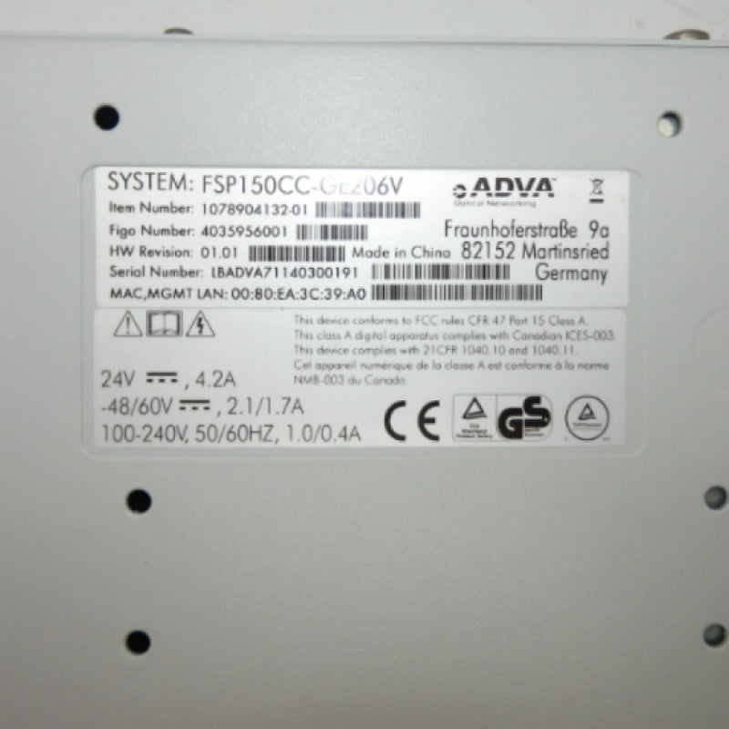 ADVA Multi-Function Ethernet Switch FSP150CC-GE206V