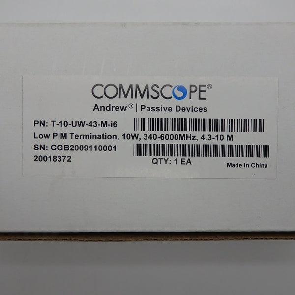 CommScope 340-6000 MHz 10W Load Low PIM Termination T-10-UW-43-M-I6
