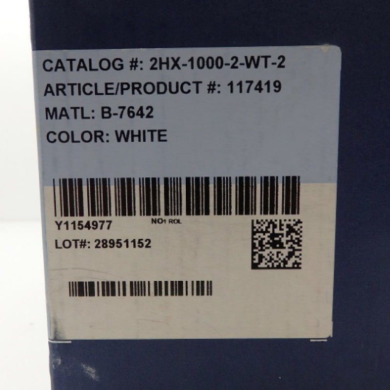 Roll of 500 Brady 2HX-1000-2-WT-2 PermaSleeve Wire Marking Sleeves 1.236"x0.984"