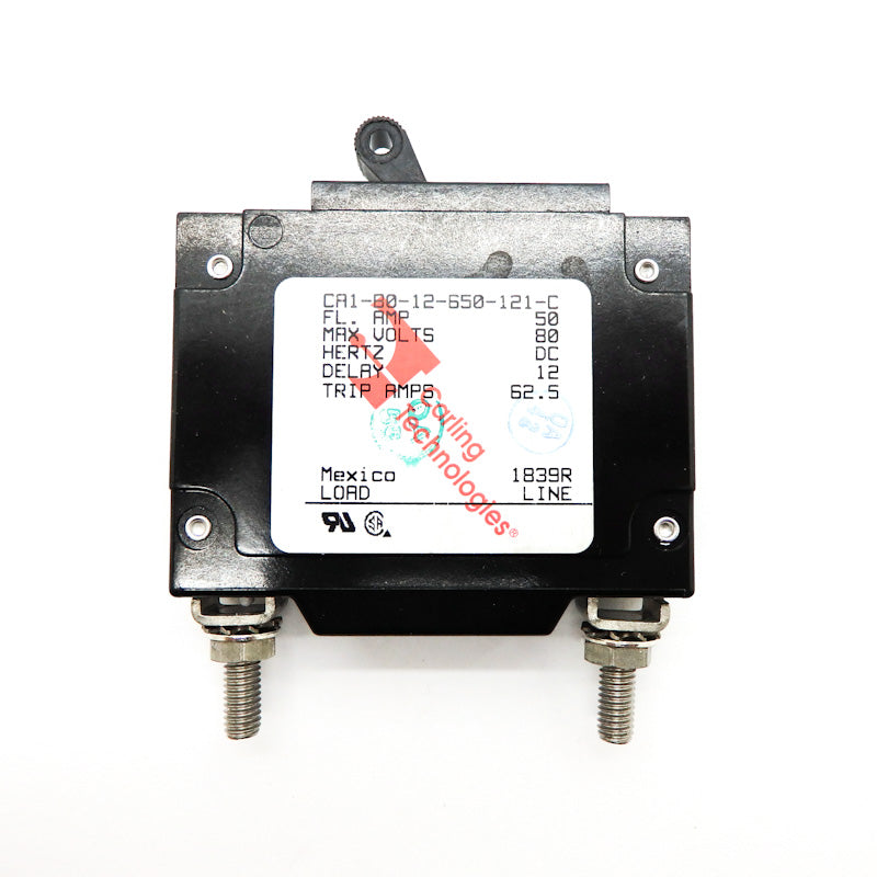 Carling Technologies CA1-B0-12-650-121-C 1-Pole 50A Toggle Circuit Breaker