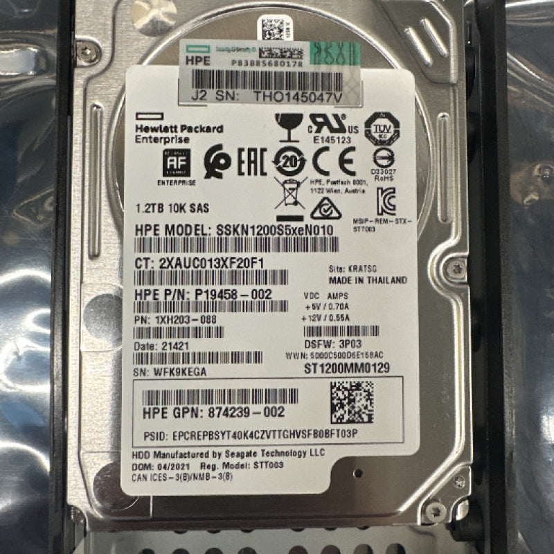 HPE 1.2TB 10K SAS-12GB/s 2.5" Hard Drive w/ Tray 874239-001 ST1200MM0129