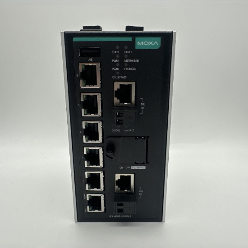 Moxa 8-Port Ethernet Switch Extender IEX-408E-2VDSL2-LV