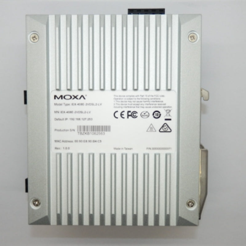 Moxa 8-Port Ethernet Switch Extender IEX-408E-2VDSL2-LV