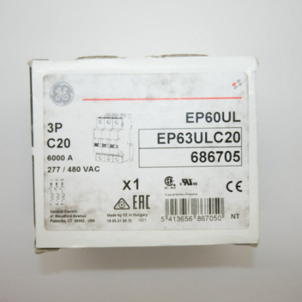 GE 20A 3P Miniature Circuit Breaker EP63ULC20