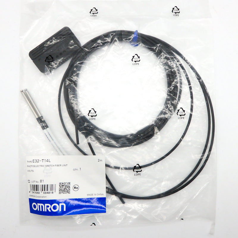 Omron 2M E32-T14L Through beam Side Sensing Fiber-Optic Cable