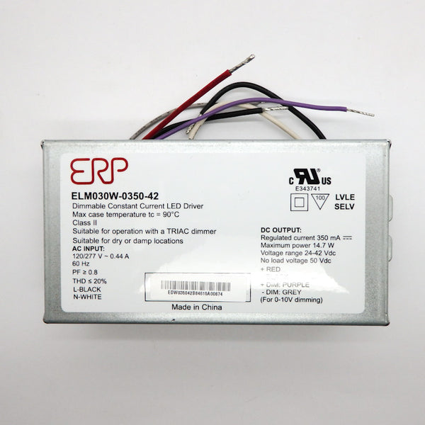 ERP 350mA 24-42VDC Dimmable Constant Current LED Driver ELM030W-0350-42