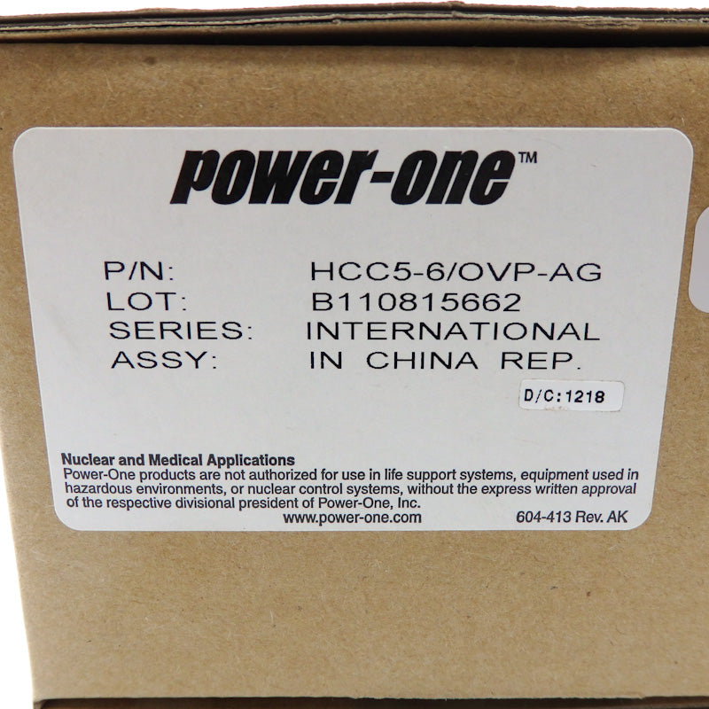 Power-One +/-5VDC 6A Panel Mount Linear Power Supply HCC5-6/OVP-AG