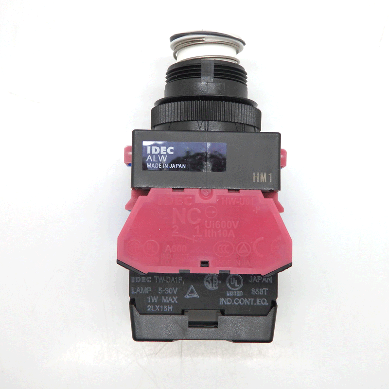 IDEC 22mm 120VAC Yellow Illuminated Pushbutton Switch ALQW2B9911D-Y-120V