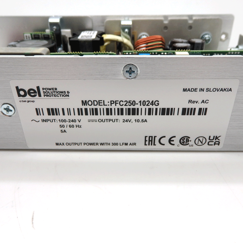 Bel Power Solutions 24V 10.5A Panel Mount Open Frame Power Supply PFC2 ...