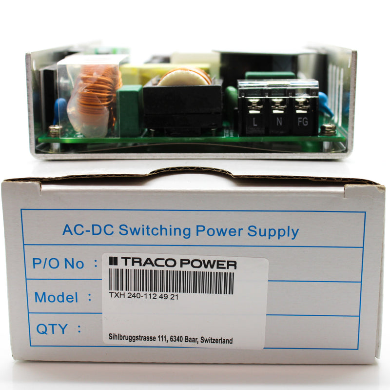 Traco Power 240W 12VDC 20A Open Frame Embedded AC-DC Power Supply TXH 240-112