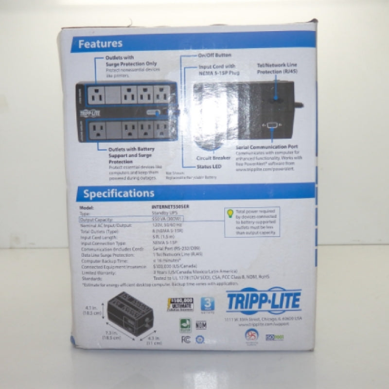 Tripp-Lite Home/Office Battery Backup INTERNET550SER