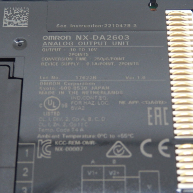 Omron NX Series 2 Voltage Output PLC Expansion Module NX-DA2603