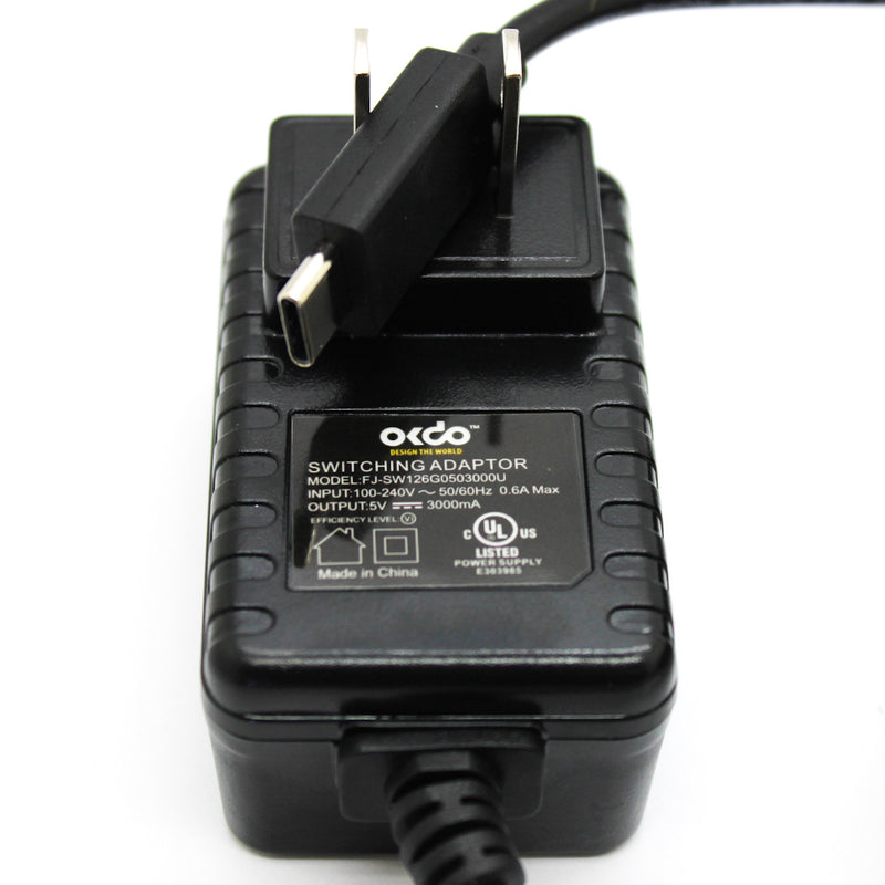 OKdo Raspberry Pi 1.5m USB-C Power Supply w/ US Plug FJOS2003010 2023765