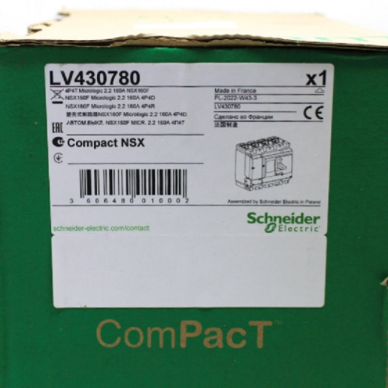 4p4t Schneider Electric 4P4T Micrologic 2.2 160A Compact NSX Circuit Breake ...