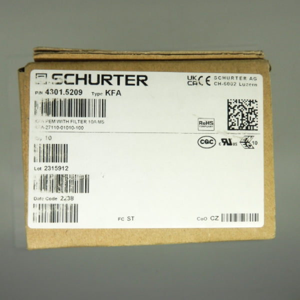 Schurter IEC C14 10 A 250 VAC Power Entry Module 4301.5209