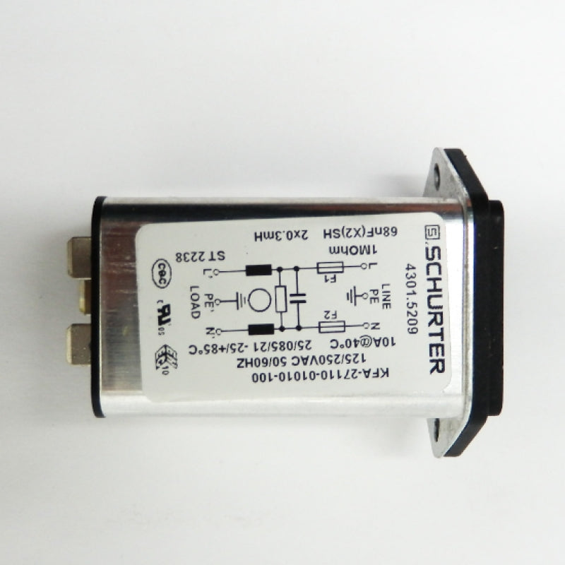 Schurter IEC C14 10 A 250 VAC Power Entry Module 4301.5209