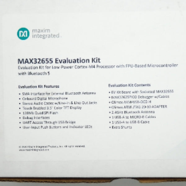 Maxim Integrated Evaluation Kit for Low-Power Cortex-M4 Processor MAX32655EVKIT#