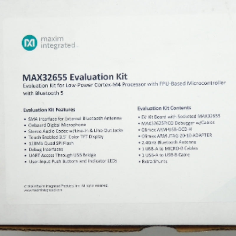 Maxim Integrated Evaluation Kit for Low-Power Cortex-M4 Processor MAX32655EVKIT#