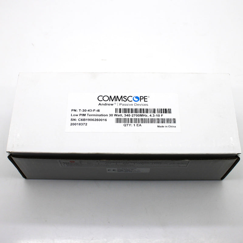 CommScope Low PIM Termination 30-Watt Load 340-2700MHz 4.3-10F T-30-43-F-i6