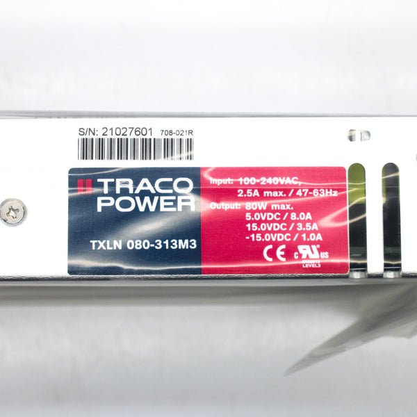 Traco Power 80W Enclosed AC-DC Switching Power Supply TXLN 080-313M3