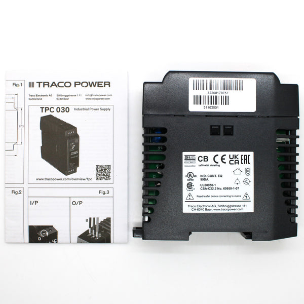 Traco Power 30W 24V 1.25A Enclosed AC-DC Switching Power Supply TPC 030-124