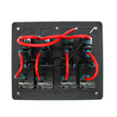 Marine / Boat Black 4-Gang Splashproof DC Distribution Switch Panel